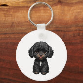 Black Cockapoo Sleutelhanger (Voorkant)