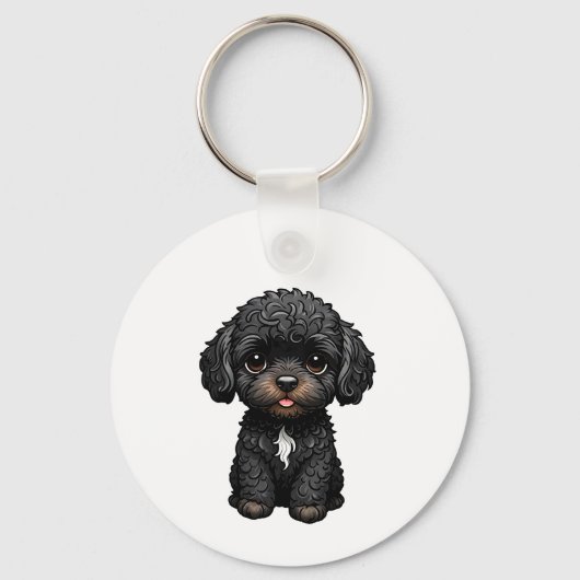 Black Cockapoo Sleutelhanger (Achterkant)