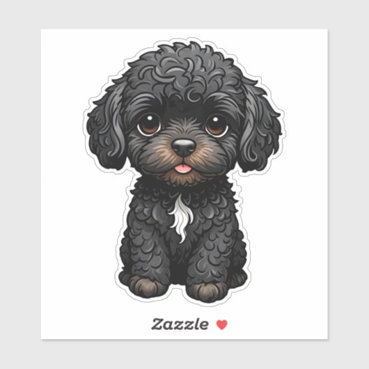 Black Cockapoo Sticker (Vel)