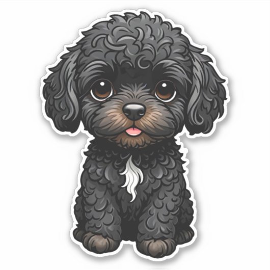 Black Cockapoo Sticker (Voorkant)