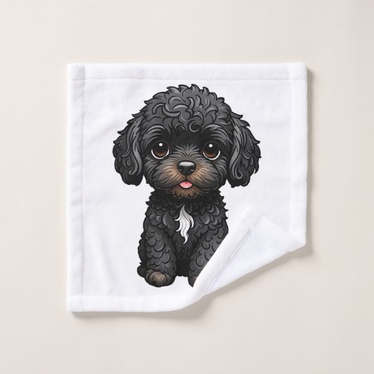 Black Cockapoo Washandje (Wasdoekje)