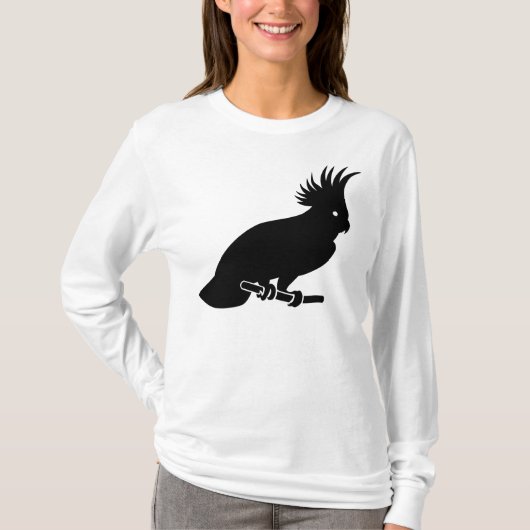 Black Cockatau Silhouette T-shirt (Voorkant)