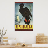 Black Cockatau Vintage Poster (Keuken)