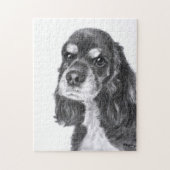 Black Cocker Spaniel Art Legpuzzel (Verticaal)