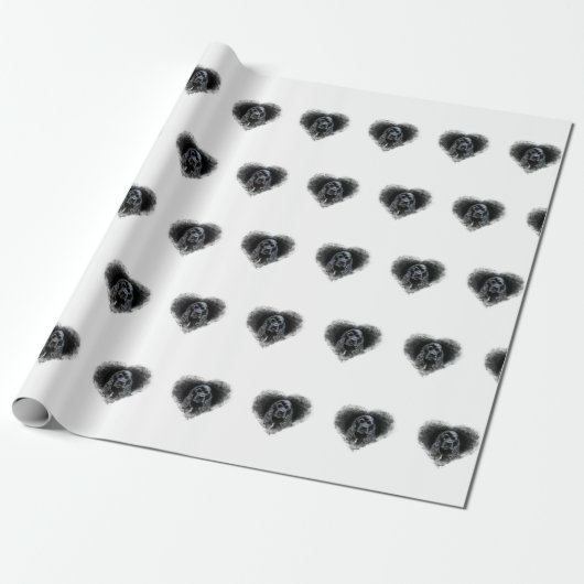 Black Cocker Spaniel Cadeaupapier (Uitgerold)