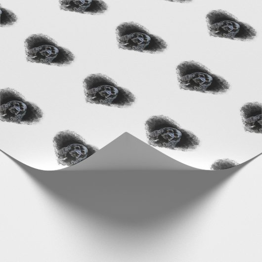 Black Cocker Spaniel Cadeaupapier (Hoek)