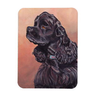 Black Cocker Spaniel Dog Art Flexible Magnet Magneet