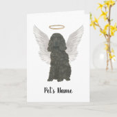 Black Cocker Spaniel Dog Sympathie Memorial Kaart (Gele Bloem)
