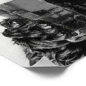 Black Cocker Spaniel Drinking Beer Wall Art, Black Poster (Hoek)