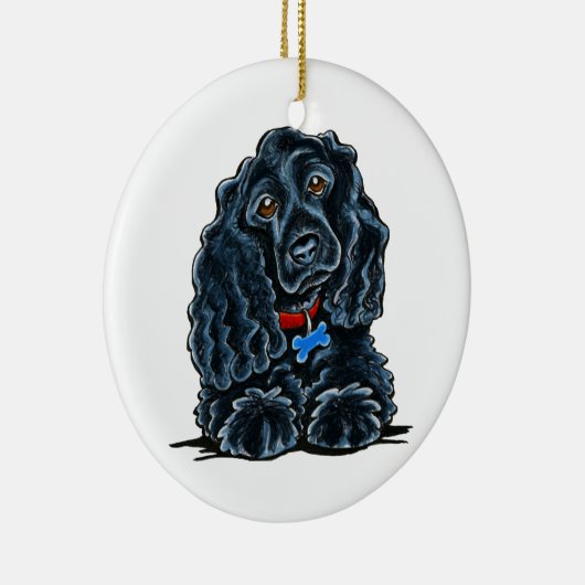 Black Cocker Spaniel Fitz Keramisch Ornament (Rechts)