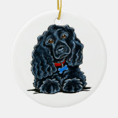 Black Cocker Spaniel Fitz Keramisch Ornament (Voorkant)
