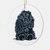 Black Cocker Spaniel Fitz Keramisch Ornament (Links)