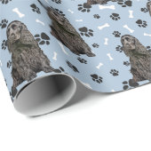 Black Cocker Spaniel Hondenpoten Prints Alle Geleg Cadeaupapier (Rol Hoek)