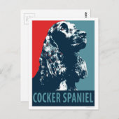 Black Cocker Spaniel Hope Pop Art Briefkaart (Voorkant / Achterkant)