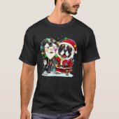 Black Cocker Spaniel met kerstmis T-shirt (Voorkant)