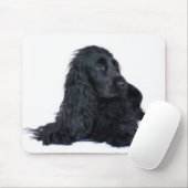 Black Cocker Spaniel Mousepad Muismat (Met muis)