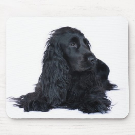 Black Cocker Spaniel Mousepad Muismat (Voorkant)