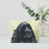 Black Cocker Spaniel Original Dog Art Briefkaart (Staand voorkant)
