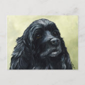 Black Cocker Spaniel Original Dog Art Briefkaart (Voorkant)