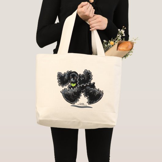 Black Cocker Spaniel Play Grote Tote Bag (Voorkant (product))