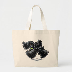 Black Cocker Spaniel Play Grote Tote Bag