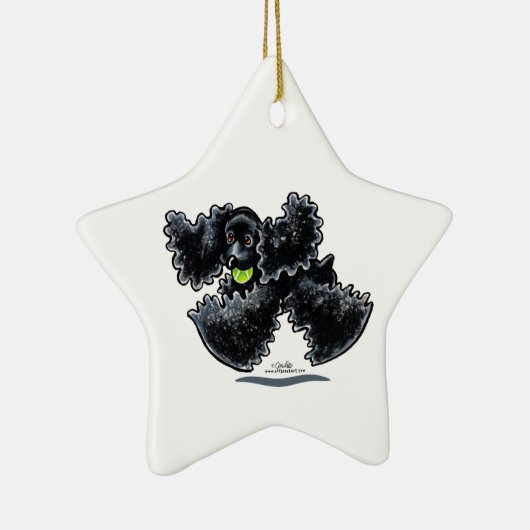 Black Cocker Spaniel Play Keramisch Ornament (Rechts)