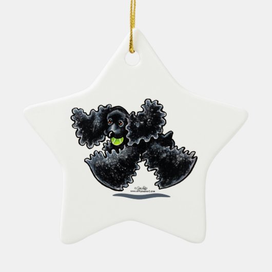 Black Cocker Spaniel Play Keramisch Ornament (Voorkant)