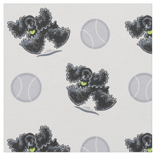 Black Cocker Spaniel Playtime Silver Stof (Close Up)