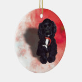 Black Cocker Spaniel Puppy - Abby Keramisch Ornament (Rechts)