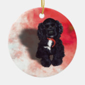 Black Cocker Spaniel Puppy - Abby Keramisch Ornament (Voorkant)