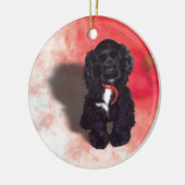 Black Cocker Spaniel Puppy - Abby Keramisch Ornament (Links)