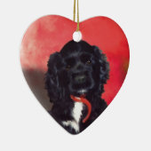 Black Cocker Spaniel Puppy - Abby Keramisch Ornament (Rechts)