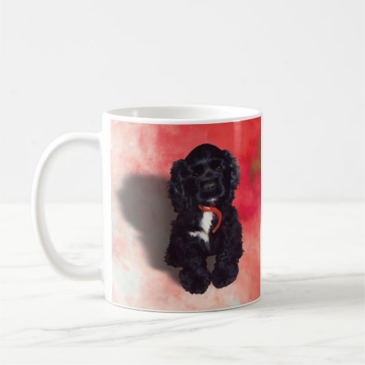 Black Cocker Spaniel Puppy - Abby Koffiemok (Links)