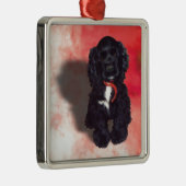 Black Cocker Spaniel Puppy - Abby Metalen Ornament (Rechts)