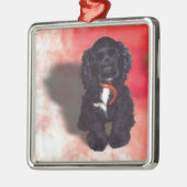Black Cocker Spaniel Puppy - Abby Metalen Ornament (Links)