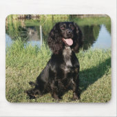 Black Cocker Spaniel Puppy Dog Muismat (Voorkant)