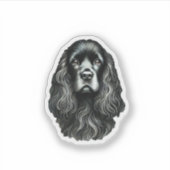 Black Cocker Spaniel Sticker (Voorkant)