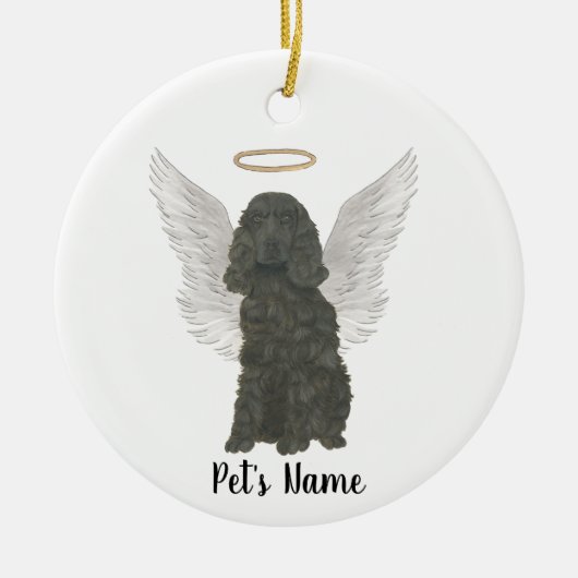 Black Cocker Spaniel Sympathie Herdenking Keramisch Ornament (Voorkant)