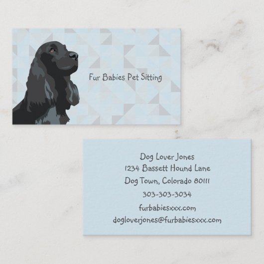 Black Cocker Spaniel-Visitekaartjes Visitekaartje (Voorkant / Achterkant)
