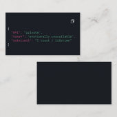 Black Coder Quote Visitekaartje –  (Voorkant / Achterkant)