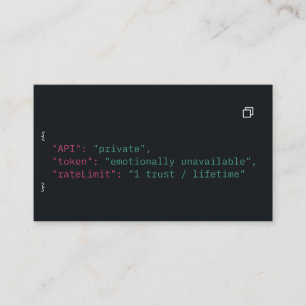 Black Coder Quote Visitekaartje –