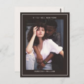 Black Coffe Photo Wedding Save the Date Invitation Briefkaart (Voorkant / Achterkant)