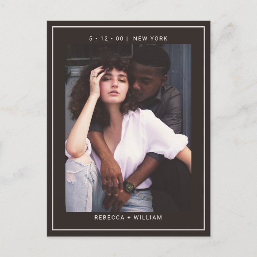 Black Coffe Photo Wedding Save the Date Invitation Briefkaart (Voorkant)