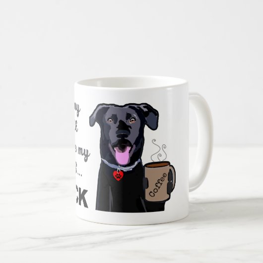 Black Coffee Dog - Labrador Mok (Voorkant rechts)