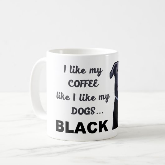 Black Coffee Dog - Labrador Mok (Voorkant links)
