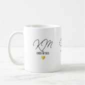 Black Coffee-Mok, monogrammen met liefdeshart Koffiemok (Links)