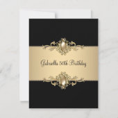Black Coffee Trim 50th Birthday Party Pearl Kaart (Voorkant)