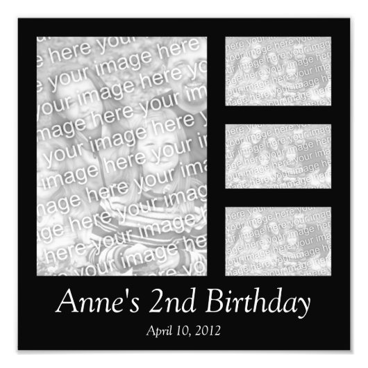 Black Collage Photo Foto Afdruk (Voorkant)
