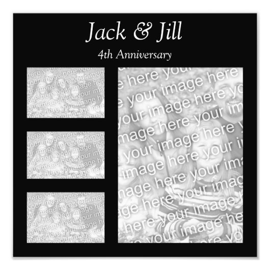 Black Collage Photo Foto Afdruk (Voorkant)