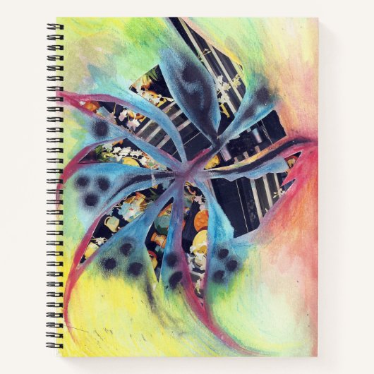 Black Collage Swirl Notitieboek (Voorkant)